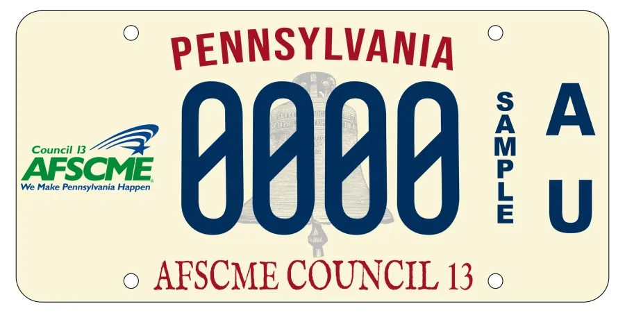afscme license plate sample