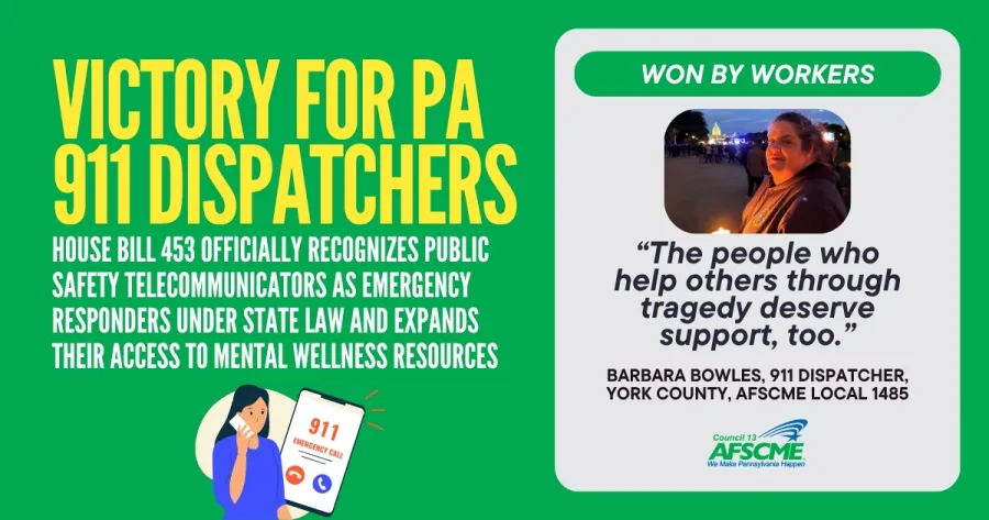 victory for 911 dispatchers afscme member quote