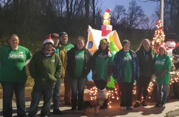 group of AFSCME members at parade